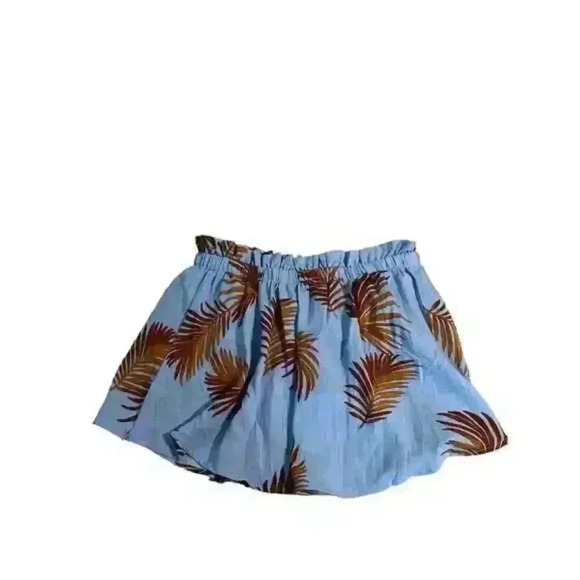 Lumiere Palm Leaf Blue Halter‎ crop top - Picture 4 of 6